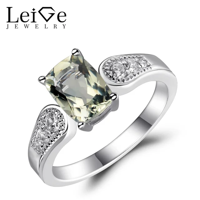leige jewelry green amethyst ring sterling silver 925 jewelry gemstone natural cushion cut engagement wedding rings - Green Wedding Rings leige jewelry green amethyst ring sterling silver 925 jewelry gemstone natural cushion cut engagement wedding rings - Green Wedding Rings