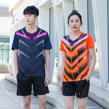 Новая одежда для бадминтона для женщин/мужчин, спортивные комплекты, комплекты одежды для бадминтона, быстросохнущие теннисные комплекты, комплекты для настольного тенниса A5092