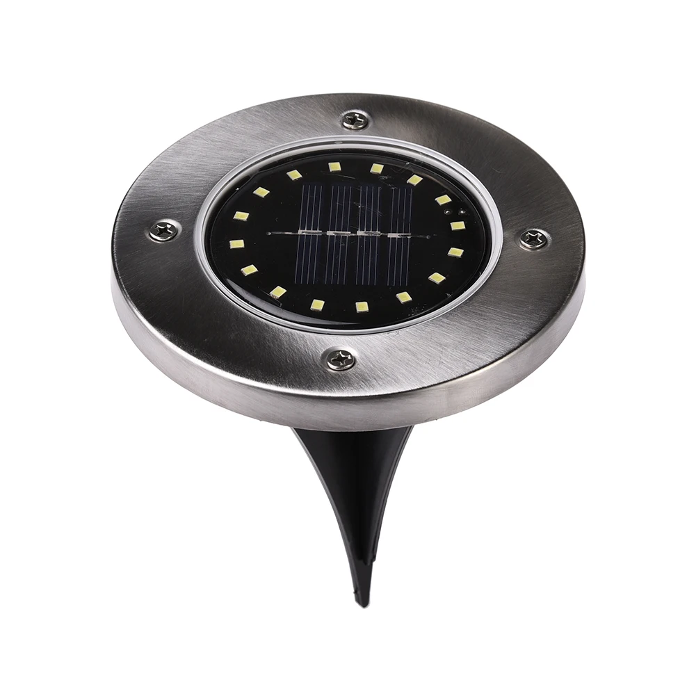 Водонепроницаемый 16 светодиодный подземный светильник на солнечной батарее s из нержавеющей стали, напольный светильник на солнечной батарее, напольный светильник для сада