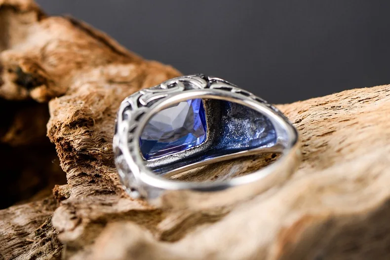 Настоящее 925 Твердое чистое серебро мужское тайское серебрянное кольцо, модное кольцо с узором для мужчин