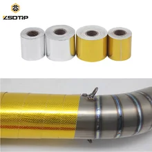 ZSDTRP 5 м/10 м золото/серебро алюминиевая усиленная лента теплозащитная клейкая устойчивая впускная пленка для выхлопной трубы