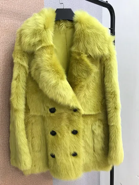 4 цвета Для женщин пальто из натурального овечьего меха Тоскана из овечьей шерсти куртка Двусторонняя мишень для больших размеров - Цвет: yellow