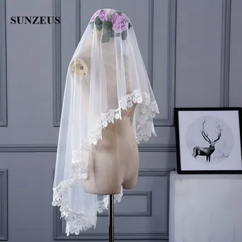 

Long Bridal Veil Wedding for Women Lace Edge One Layer Wedding Accessories Veils bruidssluier kort 1.5 Meter/3 Meters SBV19