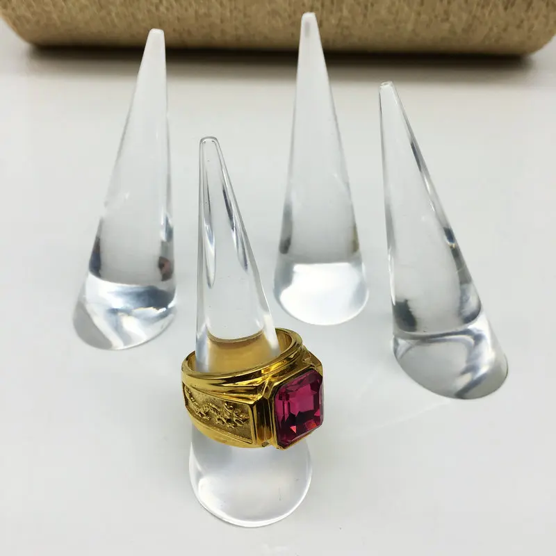 

40pcs/Lot Jewelry Display New Cone Shape Organic Acrylic Jewelry Ring Display Holder Stand Showcase Stand Z-086