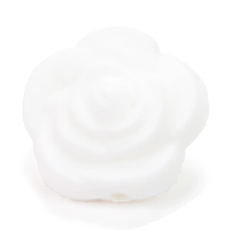 Горячая 21 мм двухсторонний Цветок розы Силиконовые бусины для ожерелья 50 шт./лот жевательная игрушка для зубов силикон BPA бесплатно - Цвет: snow