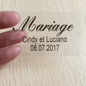 

60 Personalized Monogram name vintage marriage invitations Stickers invitation card envelop seals 64*38 cm square labels clear