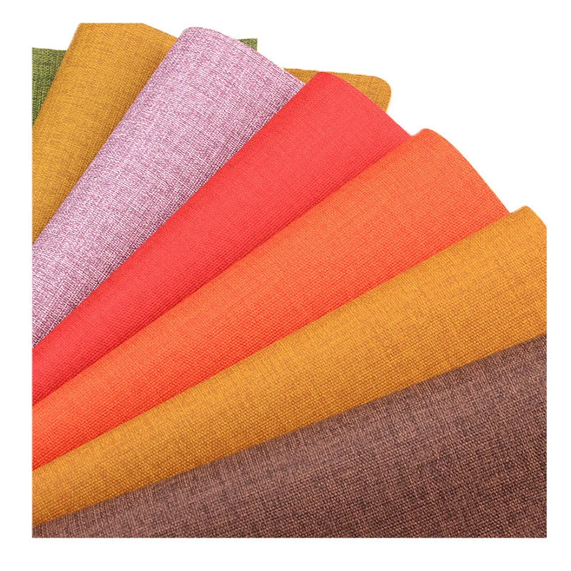 

Lychee Life A4 Linen Pattern PU Leather Fabric Solid Color Synthetic Leather DIY Sewing Material for Handmade Bags