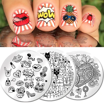 

Round Nail Stamping Plate Wow Dream Catcher Flower 5.5cm Stainless Steel Template Nail Art Image Plate DIY Plate Tools