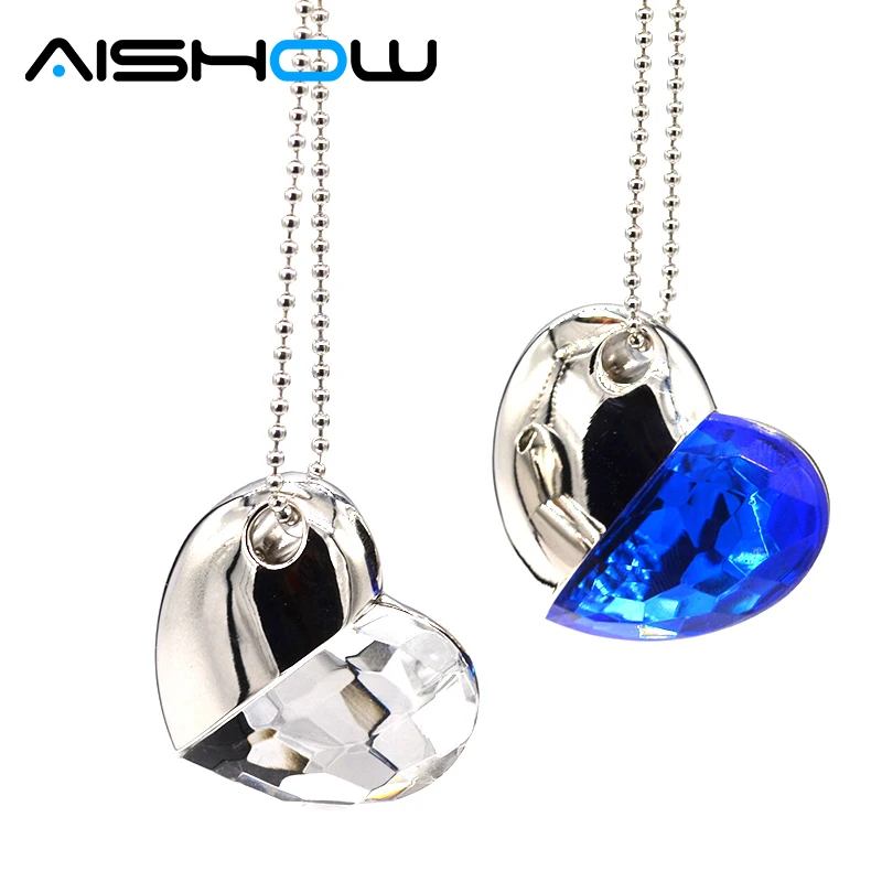 

INCIPIENT Real Capacity USB Flash Drive pen drive 1 tb gb Cute PenDrive Crystal Heart Style 8GB 16GB 32GB 2.0 Memory Stick