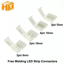 Tira CONDUZIDA Conectores 2pin 8mm / 10mm 10mm 5pin 10mm Clipe Conector 4pin 5 pçs/lote para Única Cor/RGB Luz de Tira Conduzida RGBW