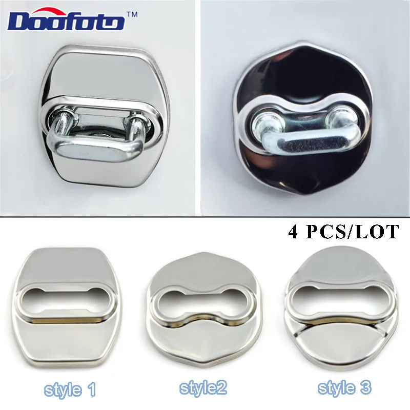 

Doofoto Car Styling Stainless Steel Badge Sticker Door Lock Cover Fit For KIA Sportage R 2011-15 Refit K4 KX3 K5 Accessories 4PC