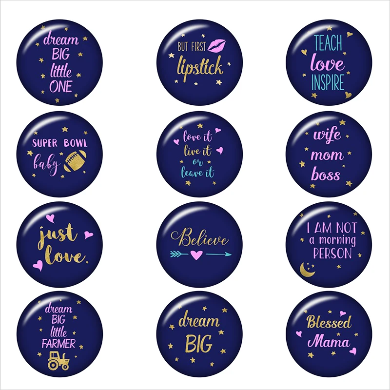 Dream BIG MAMA MOM JUST LOVE Верьте в глаза стеклянная кнопка сделай сам ювелирные изделия