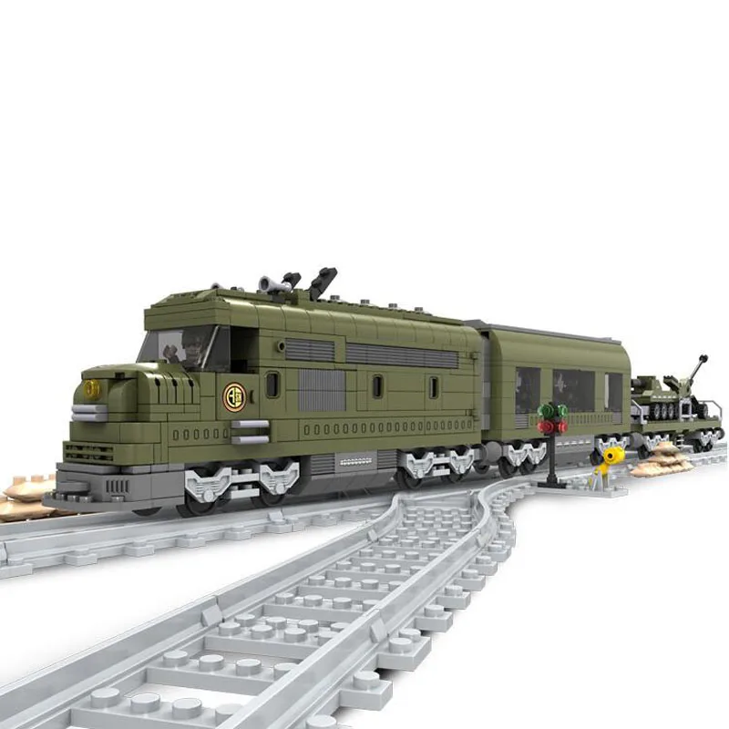 

Military Train Building Block Bricks Set 764pcs Construction Train Series 25003 Compatible with lepin Technic toys for children