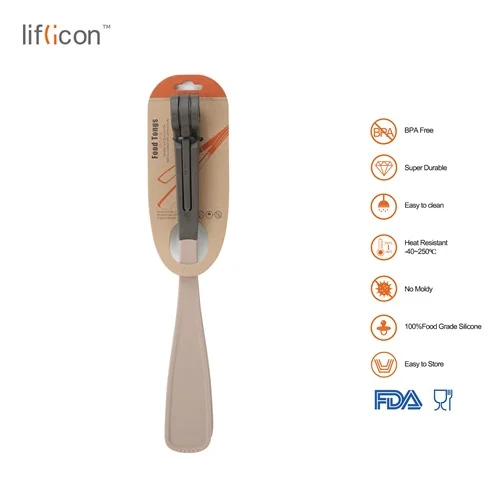 Tongs-Ivory White Liflicon силиконовые щипцы для приготовления пищи 13,", сверхпрочные и термостойкие щипцы для барбекю, салатов, гриля, сервировки и поворота рыбы - Цвет: Tongs-Ivory White