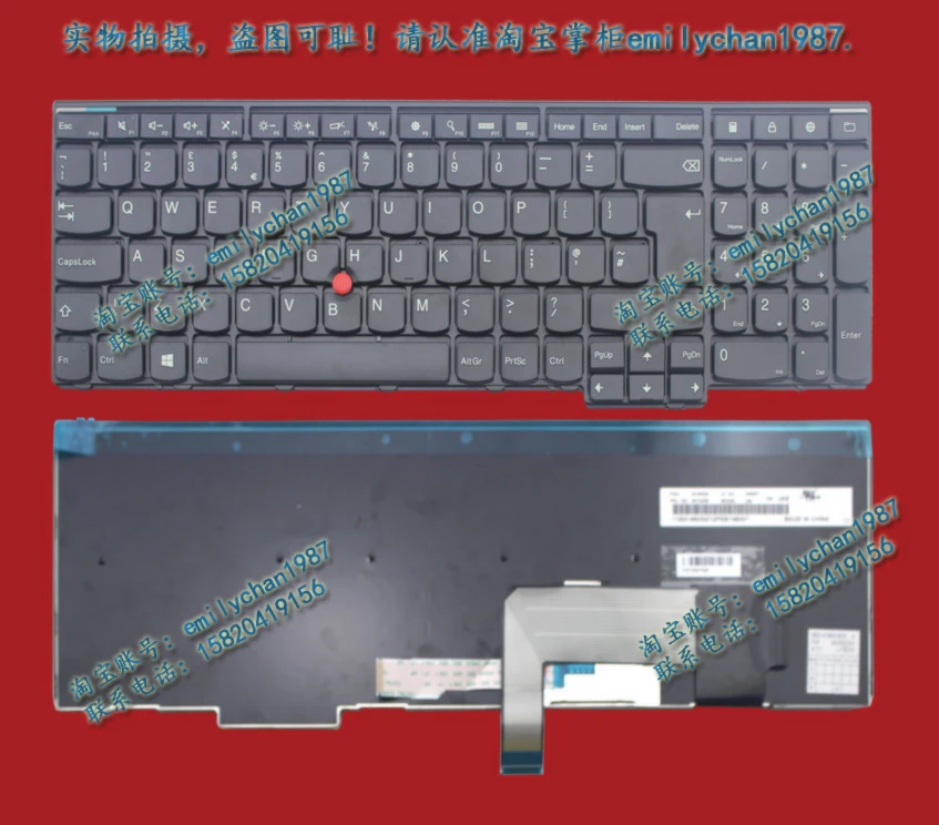 Original New For Lenovo L540 P50s T540p T550 Laptop keyboard UK layout