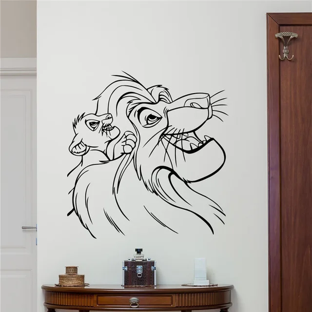Lion King Muurtattoo Cartoons Vinyl Sticker Simba Decor Kids Baby Room
