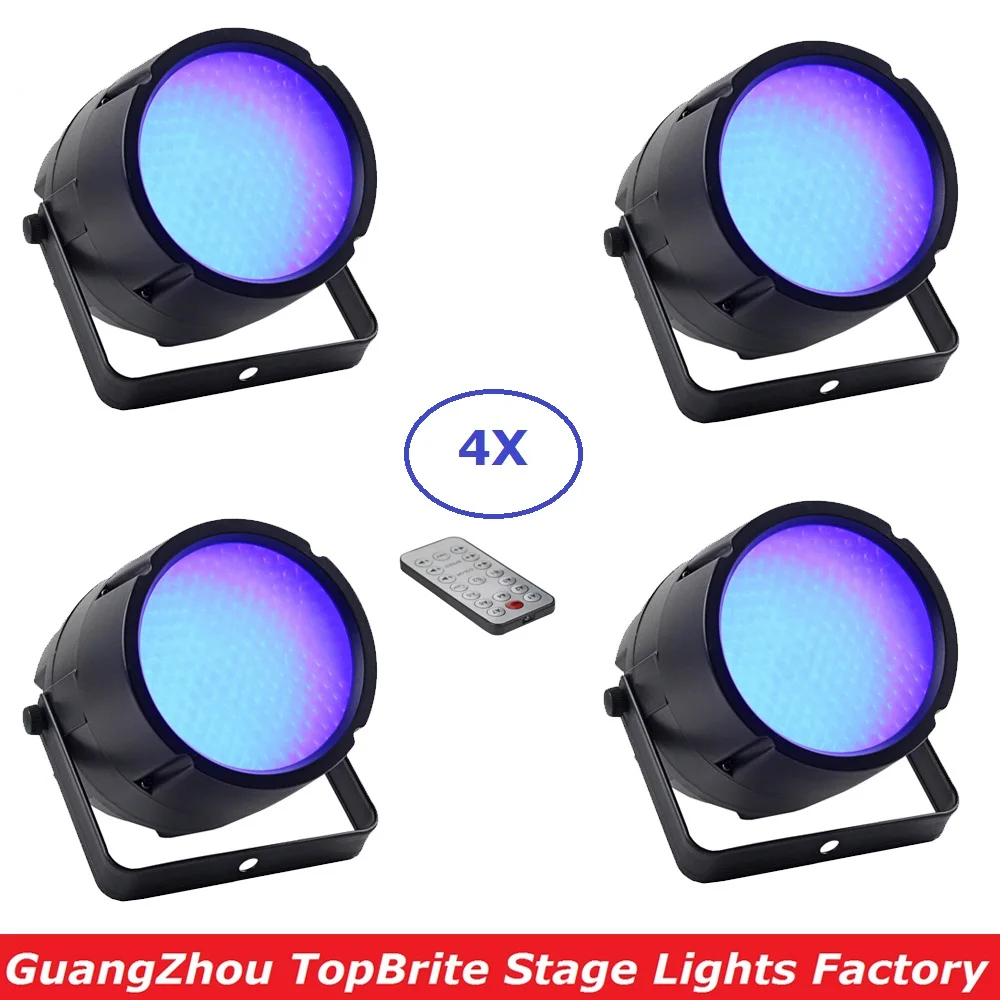 

4 Pack DMX / Remote Control 169Pcs RGB 3IN1 SMD 5050 LEDS Vision Magic Par Lights DMX Stage Wash Effect Par Cans IP20 Indoor Use