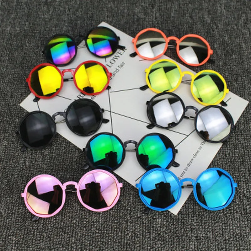 

2019 Fashion Kids Children Colorful Sunglasses Round Reflective Glasses Driver Goggles Children UV400 Sport Sunglasses