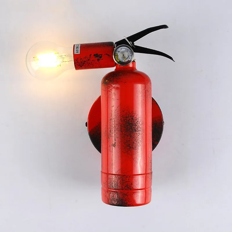 

Creative Fire Extinguisher Wall Lamp Industrial Wind Old Red Fire Aisle Lights Retro Suspension Wall Sconces Home Lighting No113
