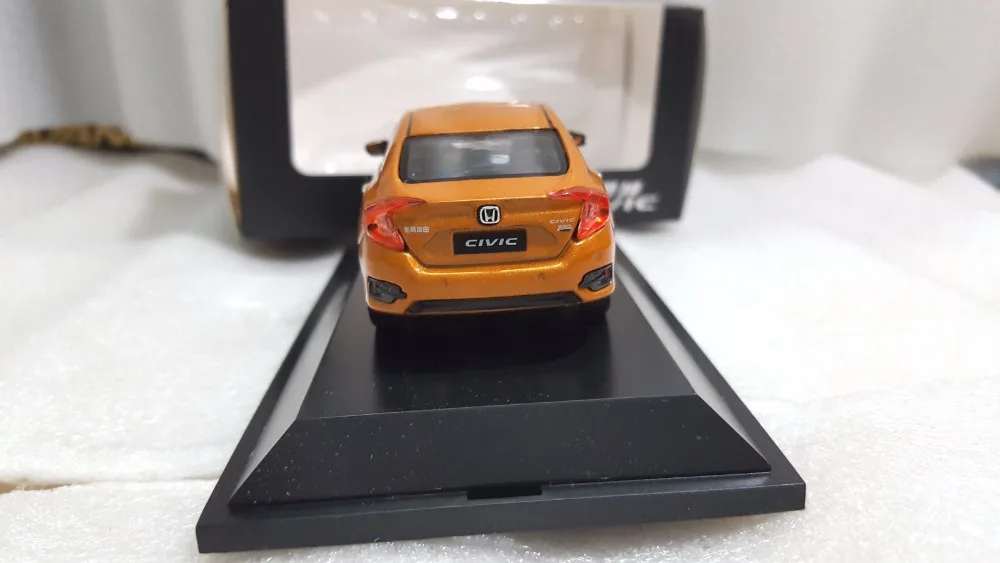 1:43 литья под давлением модели для Honda Civic 2016 MK10 оранжевый сплава игрушечный автомобиль миниатюрный коллекция подарки