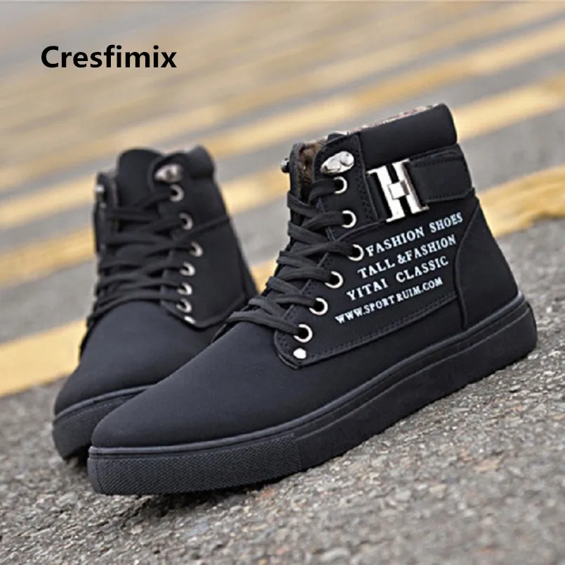 Cresfimix male fashion classic all black autumn high shoes men cool comfortable winter lace up shoes man's fashion shoes c2334 Cresfimix male fashion classic all black autumn high shoes men cool comfortable winter lace up shoes man's fashion shoes c2334