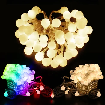 

New 3M 20 LED/4M 40 LED/5M 50 LED Battery Power Ball Fairy String Light Romantic Holiday Lighting Home Garden Decor Lamp #250347