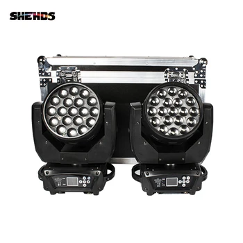 

Flight Case with 2 pieces LED Beam+Wash 19x15W RGBW Zoom Moving Head Lighting for Disco KTV Party Free Fast Shipping