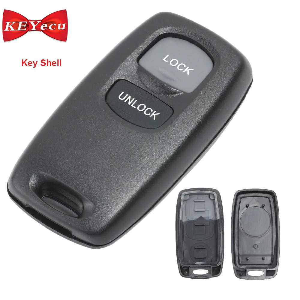 KEYECU 2pcs Replacement Shell Remote Key Case Housing Fob 2 Button for MAZDA 2 3 6 323 626in