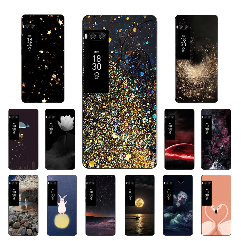 

Protection Cases for Meizu Pro 7 5.2 inch Soft Silicon Case for Meizu Pro 7 Back Phone Cover Case Golden Printing Shell