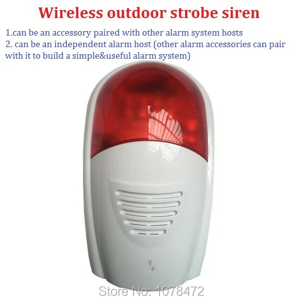 120dB loud sound siren with LED RED light external transmitter,wireless