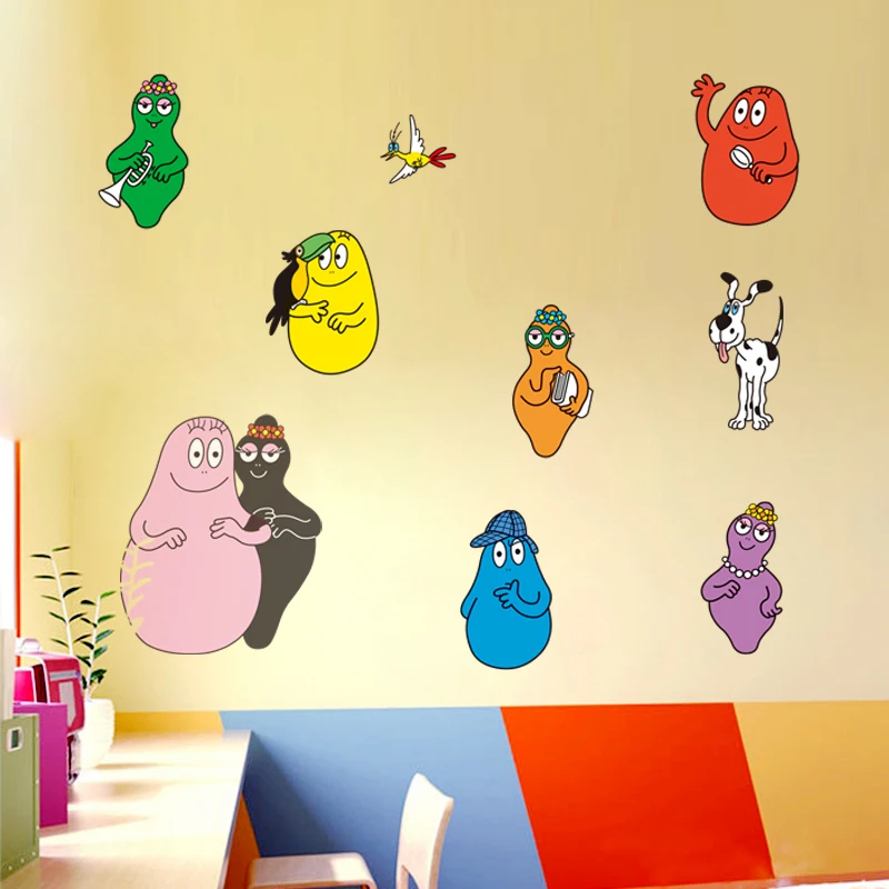Nine nine wall stick kindergarten children room animation cartoon animation  baba mama sticker 90992 papa