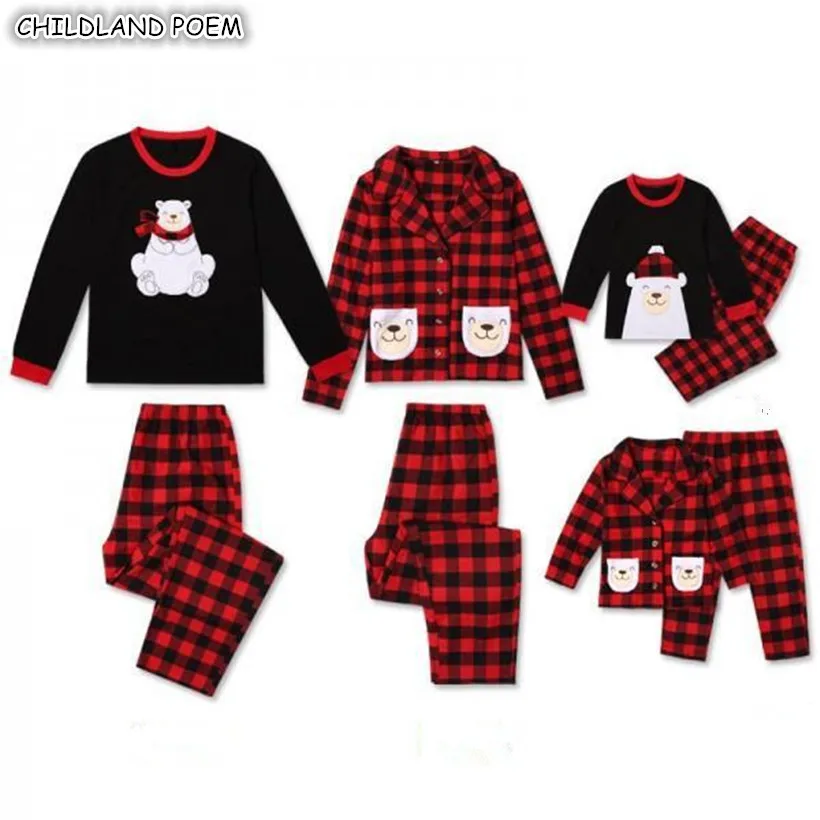 

Family Christmas Pajamas Set Family Matchig Sleepwear Bear X-mas Pjs Family Look Mother Daughter Father Kids Nightwear Clothes