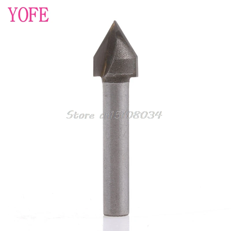 

1/4" CNC 60 Degree Router Engraving V Groove Bit Wood Working Tool 6x10mm #S018Y# High Quality