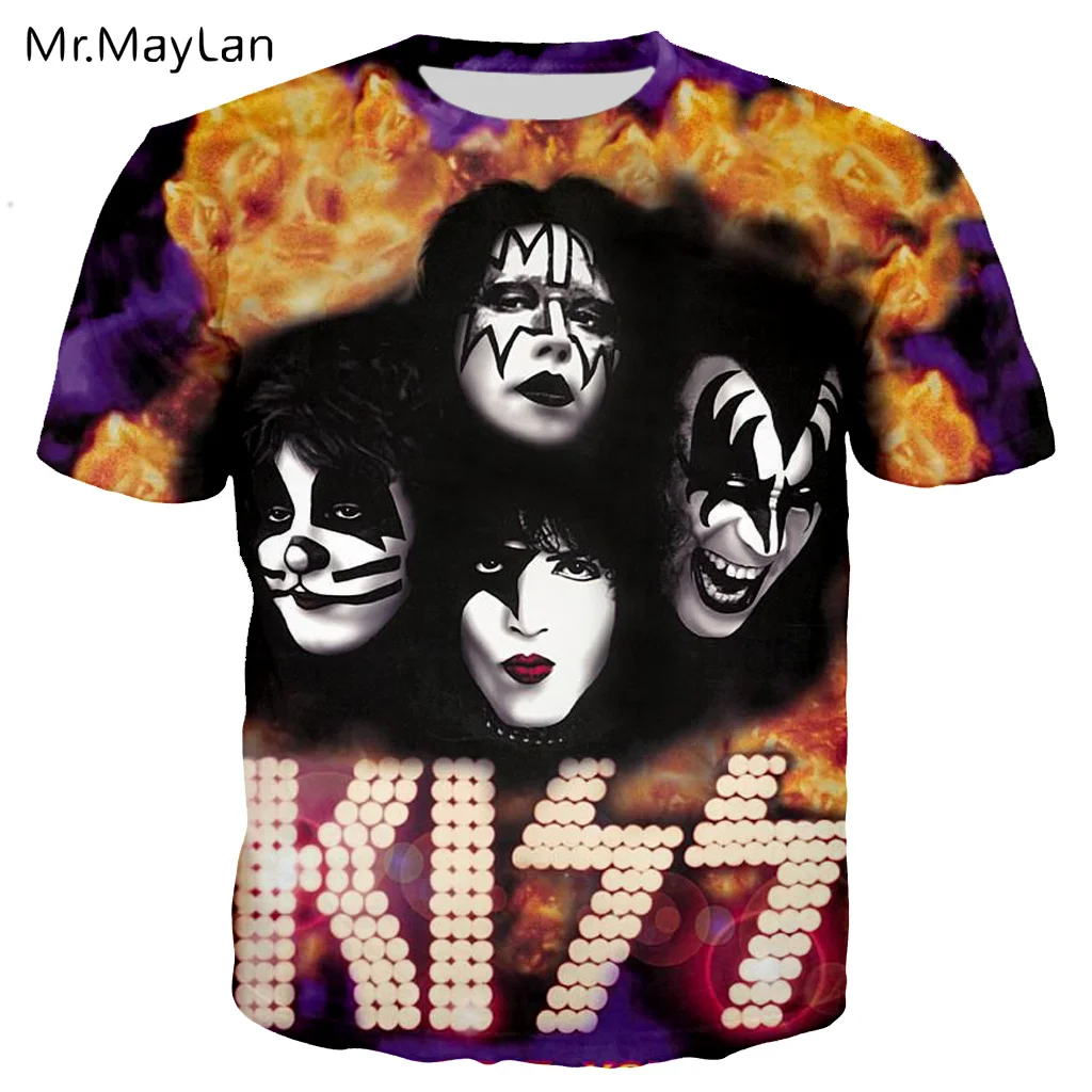 

Kiss Band 3D Print T shirt Tees Men/Women Hard Heavy Metal Rock Streetwear T-shirt 2019 Boy Personalized Tshirt Clothes Tops