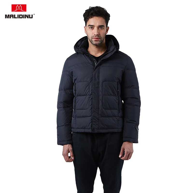 MALIDINU 2019 Men Down Jacket Hooded Winter Down Coat Duck Down Jacket Men Fashion Parka Brand Thick Warm Men Jacket Winter -30C