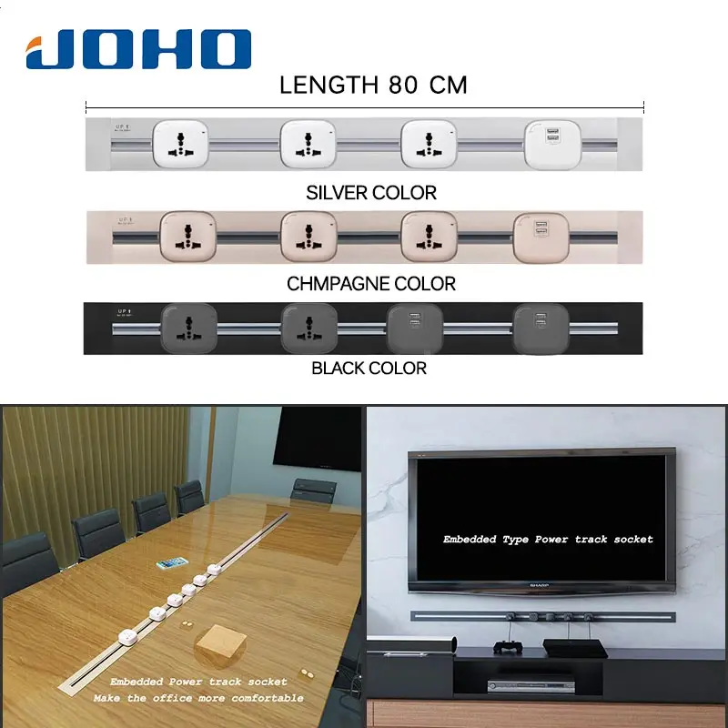 

JOHO Factory Total Switch 8000W 80cm Tomada Usb Pop Socket Eu Wall Plug LED Light Office For Meeting Room Living Room