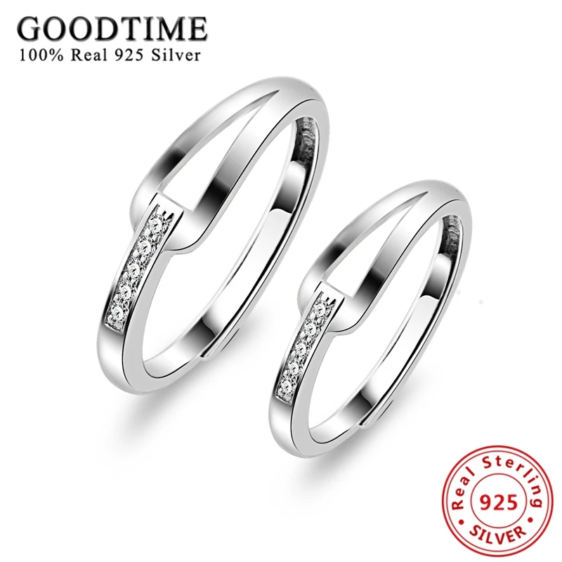 

1PCS Trendy Silver Rings for Men Women Real 925 Sterling Silver Top Quality Cubic Zirconia Pure Silver 925 Jewelry Finger Ring