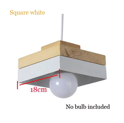 Скандинавский модный деревянный железный светильник для кабинета, офиса, крыльца, коридора, гостиной, столовой, бара, кафе, люстра, светильник, подвесной светильник - Цвет корпуса: Square White
