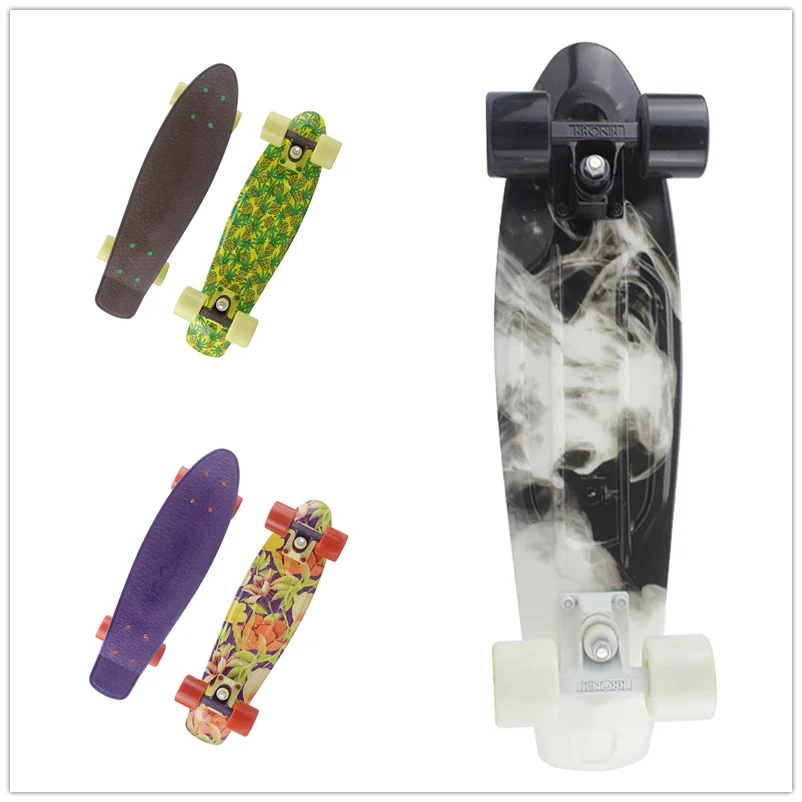 22 дюймов длинная доска изысканный граффити Ретро Скейтборд Мини крейсер Спорт на