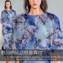 Роскошный цифровой струйный на заказ Шелковый сатин, органза хрустящая шелковая ткань для платья китайская шелковая ткань шелковая органза