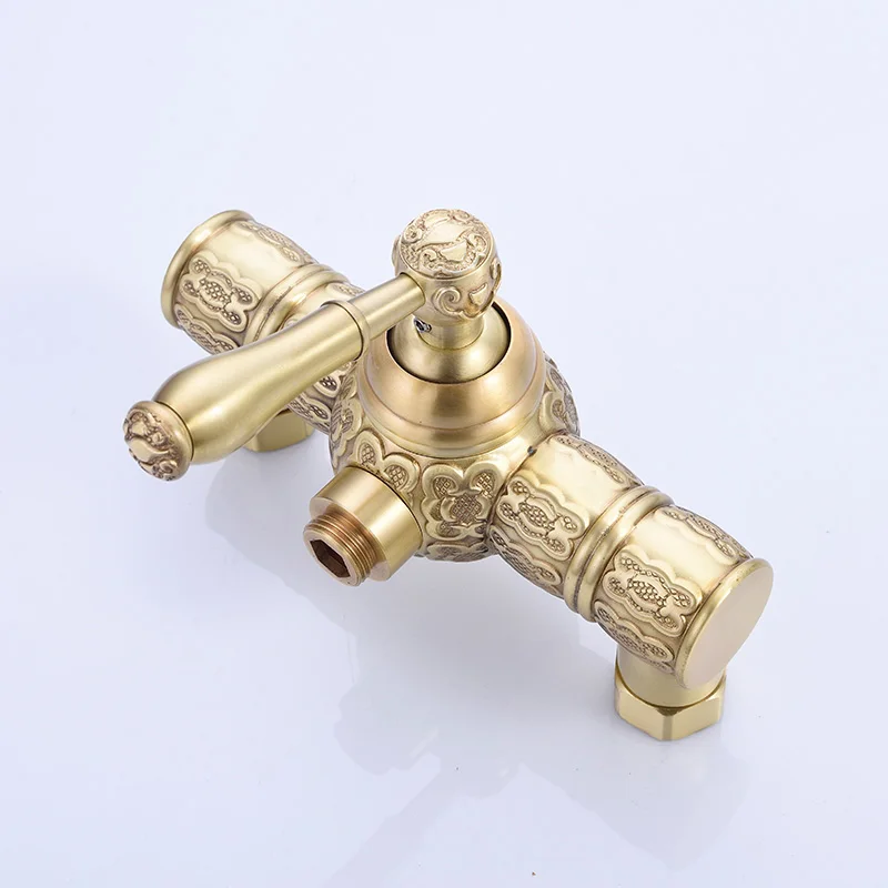Shower Faucets Luxury Brass Rain Shower Set Dural Handle Wall Mount Gold Bathroom Faucet With Slide Bar Bathtub Faucet 88316