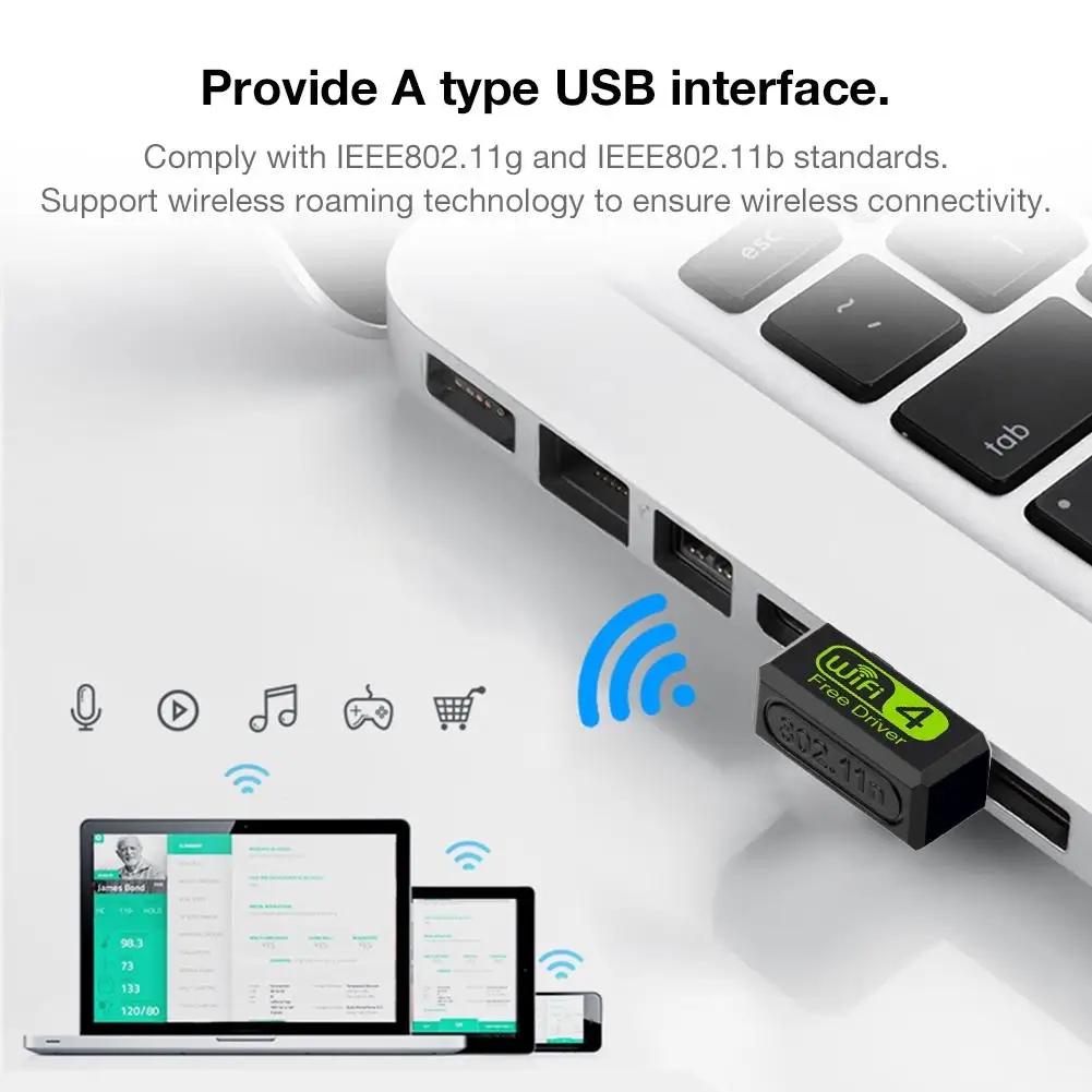 Mini 150M Driver Free Version Built-in Wireless Network Card Desktop Laptop USB PC WiFi Signal Receiver Adapter