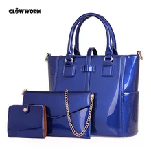 Neue Beiläufige Frauen Umhängetaschen Berühmte Marke Fashion Designer Handtasche Solide Lackleder Verbund Tasche Frauen Totes
