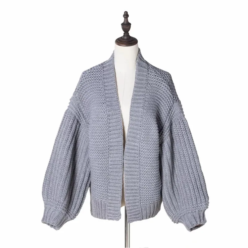 [EWQ] Новинка, Осень-зима, модный длинный шарф с рукавами-фонариками, вязаный свитер с открытым стежком, уличная одежда, женский свитер AC204