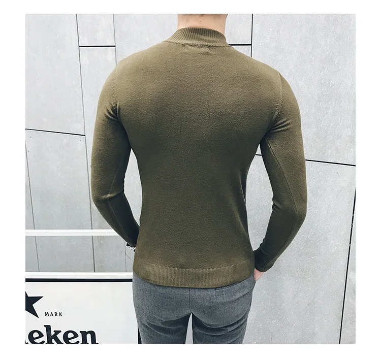 best sweaters for men MRMT 2022 Brand Autumn New Knitting Men's Sweater Pullover for Male Half High Collar  Sweater sweater crewneck