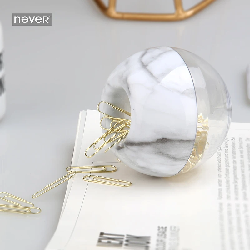 

Marbling Paper Clip bookmark Apple Shaped Clip Holder Documents Metal Paper Clips Gold Office Accessories Tool Supply escolar