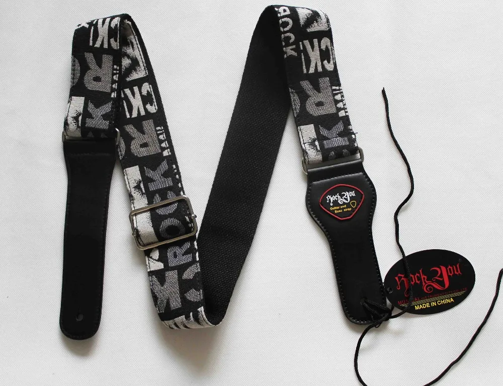 High quality, real leather head, cotton Guitar Strap,acoustic guitar