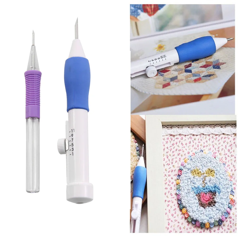 

1 Set DIY 3 Size Embroidery Punch Needle Stitching Punching Tools Pen Craft Sewing Tools Sets for Embroidery Cross-stitch