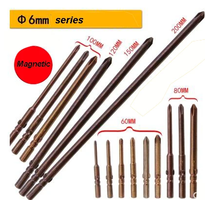 

10pcs/set Φ 6mm PH0 PH1 PH2 Magnetic Hex Cross 802 Screwdriver Bits Set