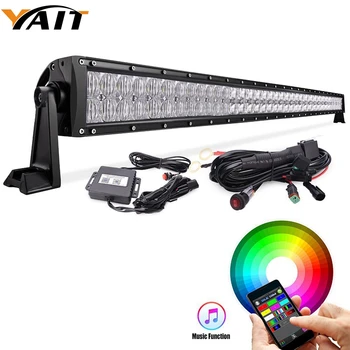 

Yait LED Light Bar 52inch RGB 5D 300W Reflector Combo Beam Color Changing by Bluetooth App Control & Free Wire Harness